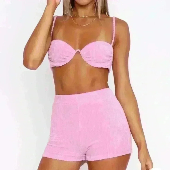 White Fox Boutique Pants - White Fox Boutique Dream Escape Booty Shorts Pink - XS